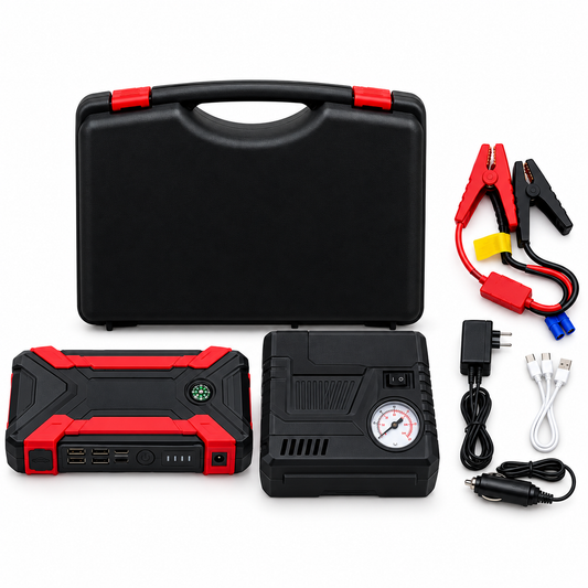 4-in-1 Emergency Car Jump Starter &amp; Air Compressor